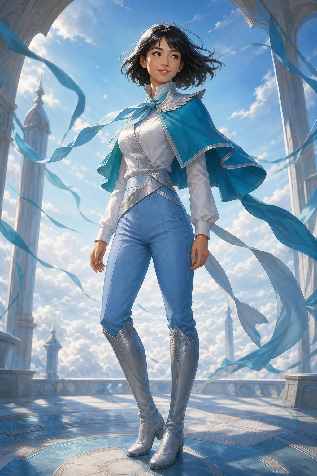 Portrait of Elin Wren in the Zephyra house uniform