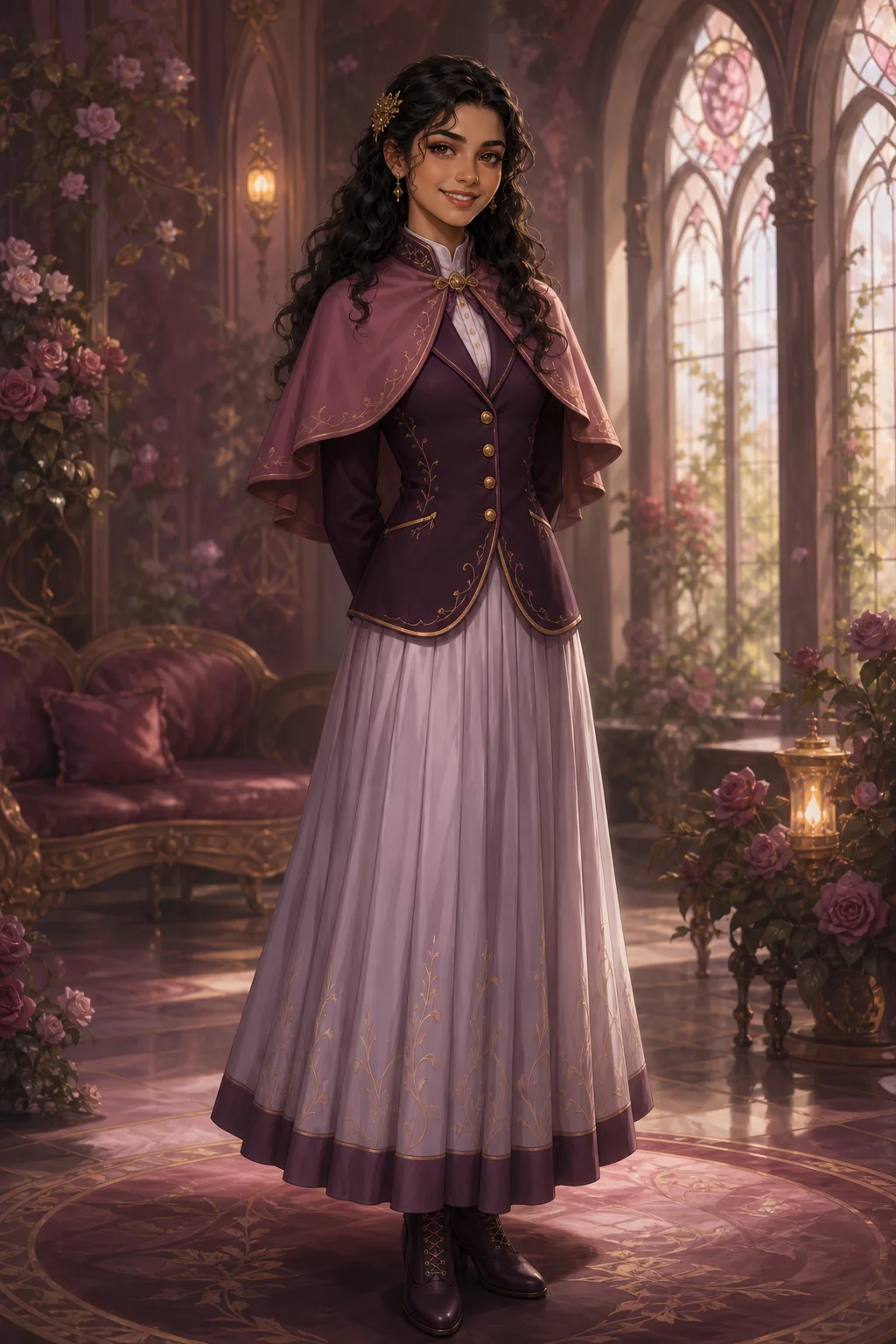Portrait of Nadira Bell in the Velmira house uniform