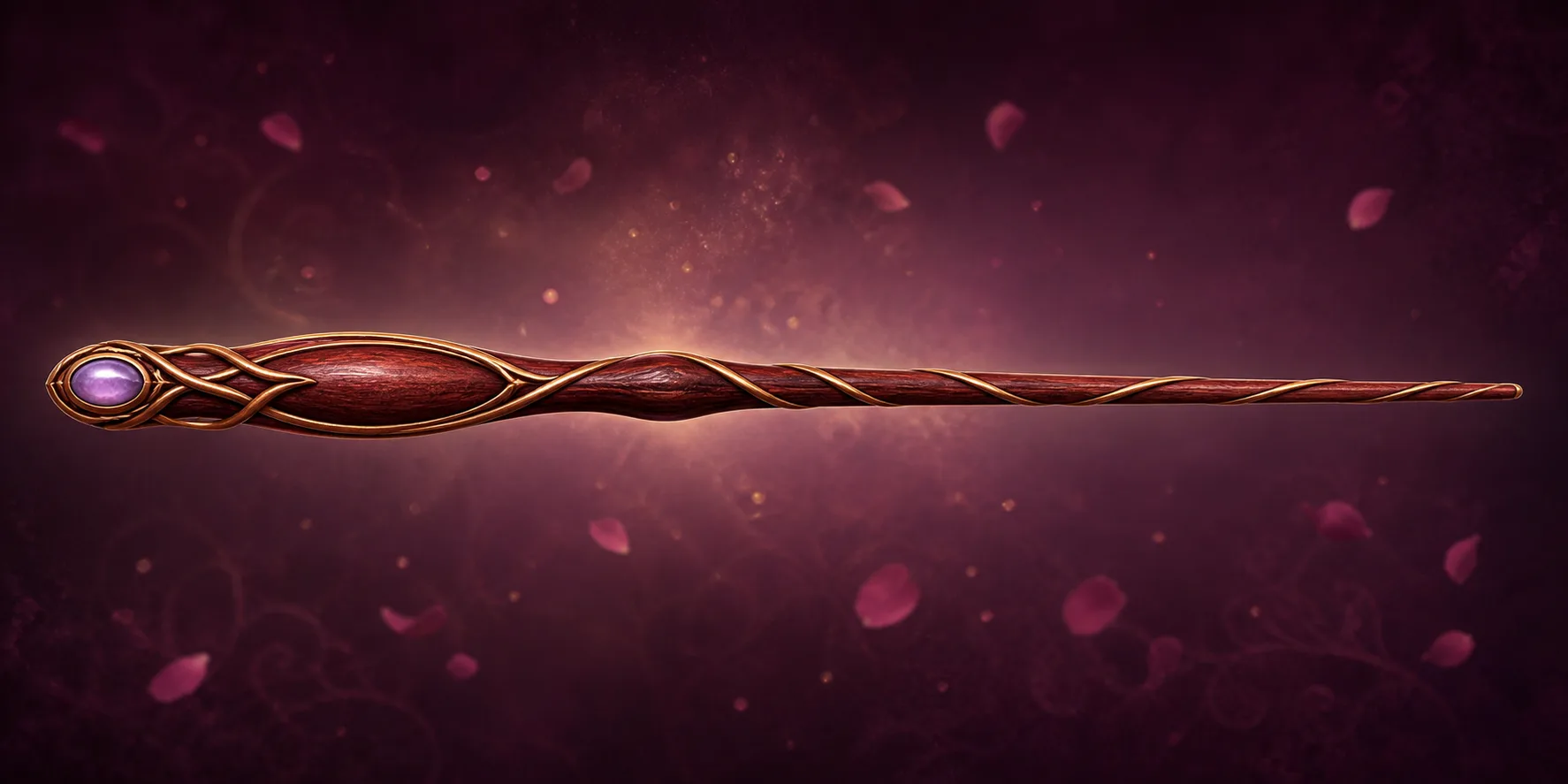 Rosewood wand with Gold Thread core