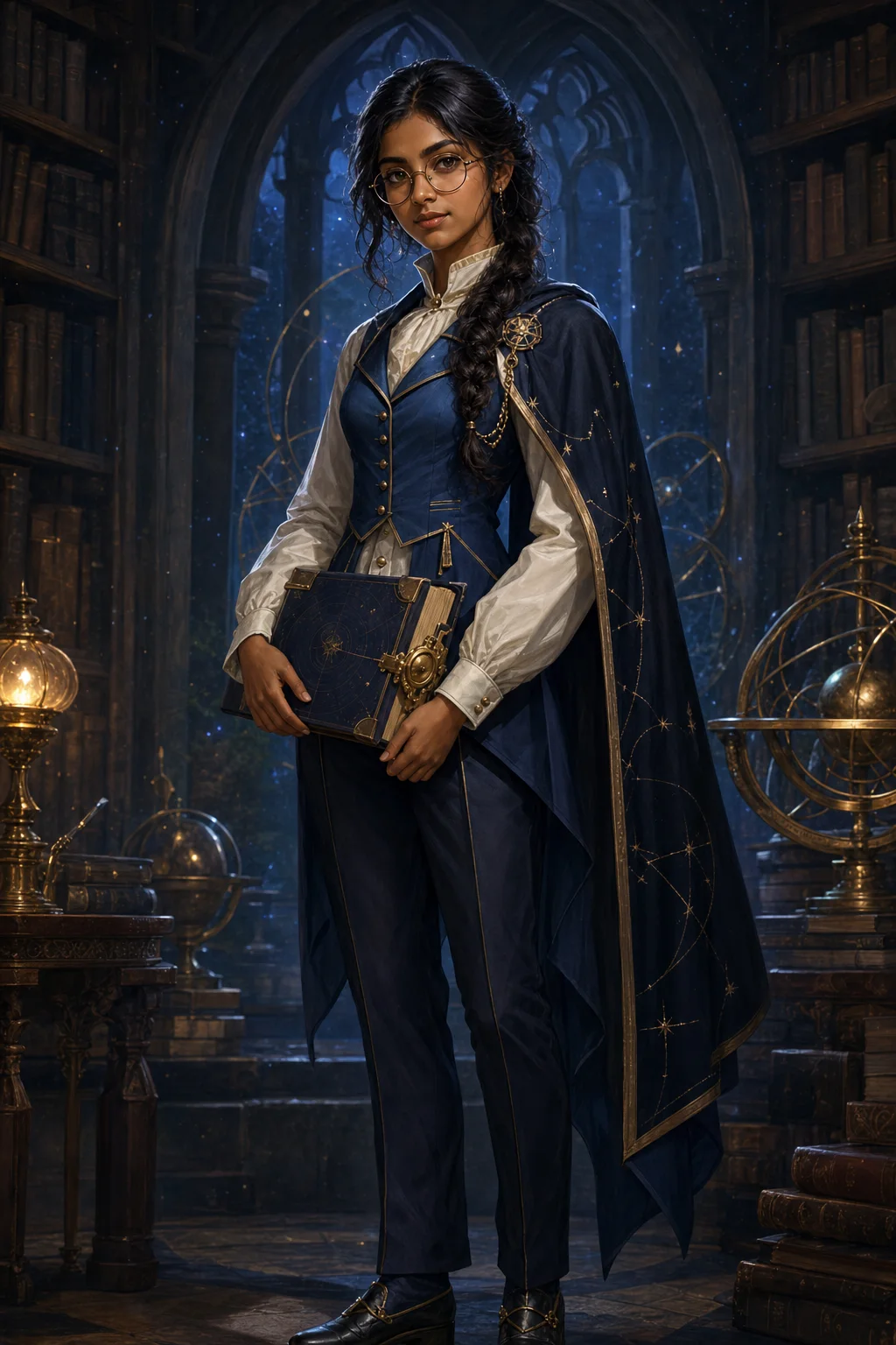 Portrait of Priya Nadir in the Luminae house uniform