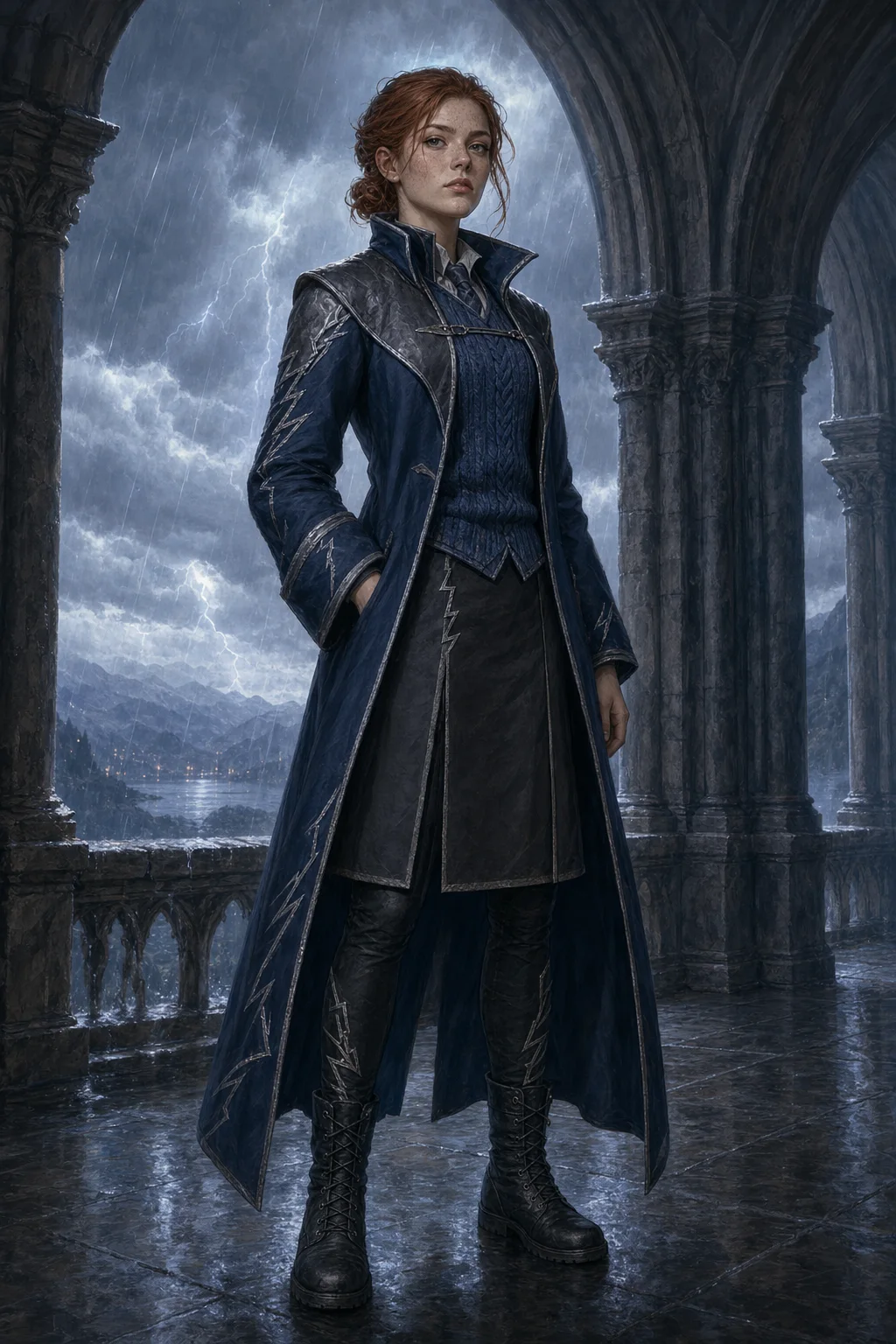 Portrait of Saoirse Thorne in the Gravem house uniform